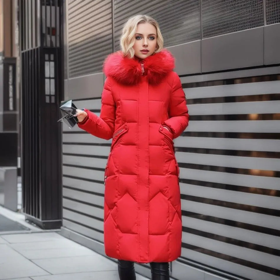 Bella | Women Winter Puffer Coat with Hood Trim