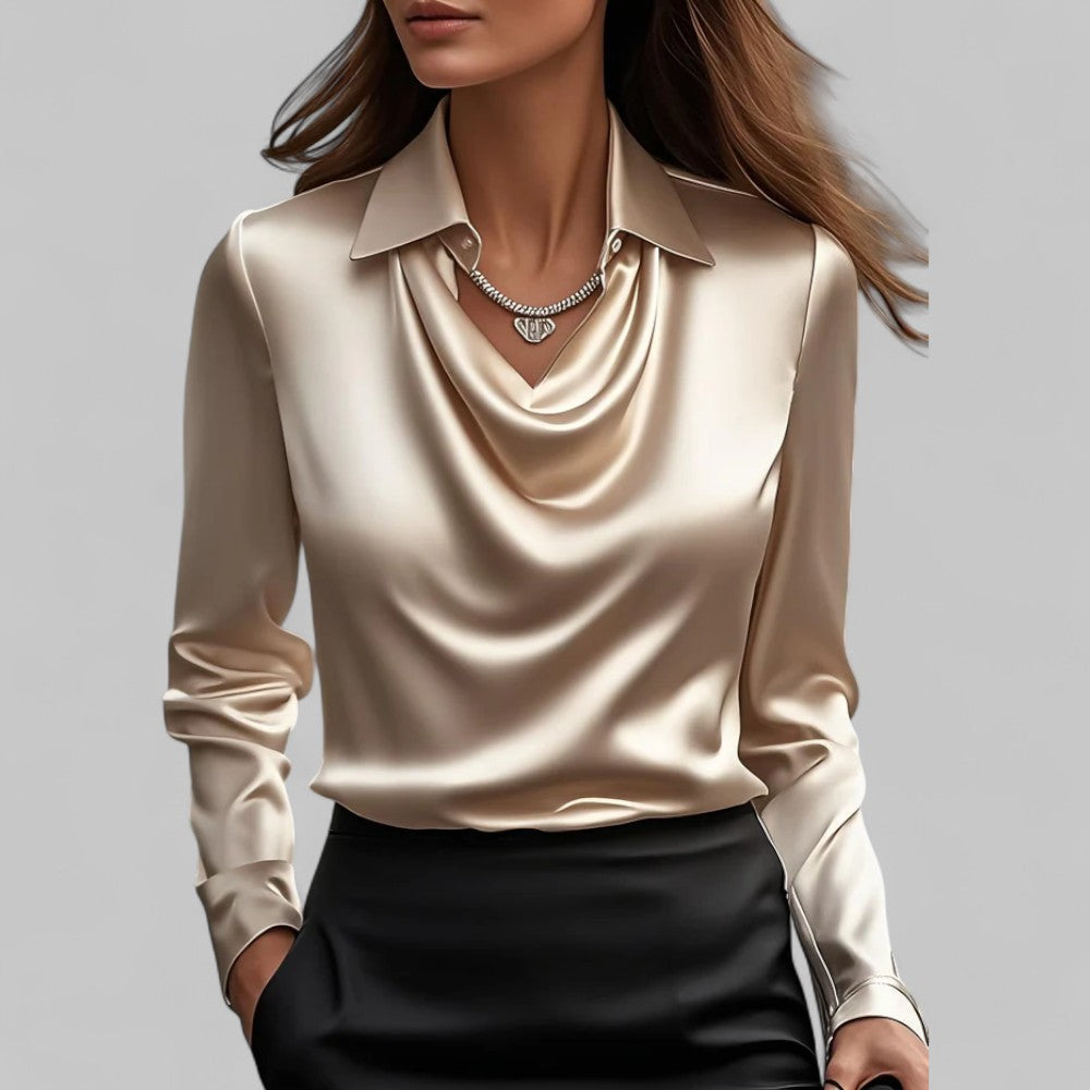 Scarlett | Women’s Elegant Long Sleeve Satin Blouse