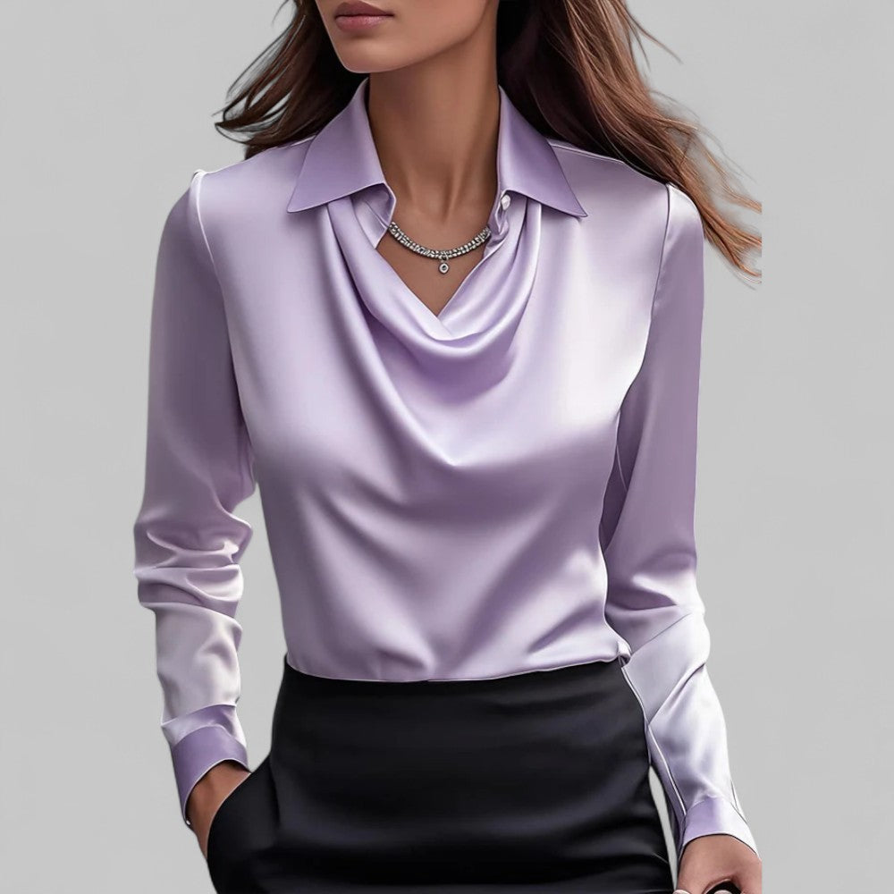 Scarlett | Women’s Elegant Long Sleeve Satin Blouse