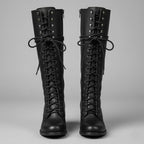 Damien | Women’s Lace-Up Knee-High Boots with Block Heel