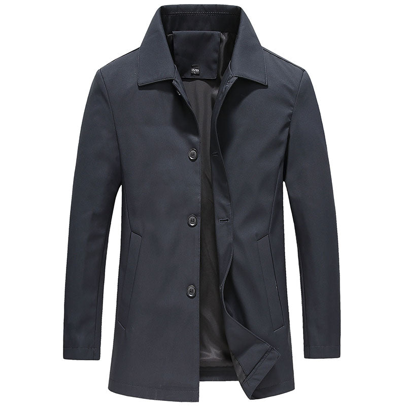 Adam | Men's Casual Slim Fit Long Jacket with Button Closure