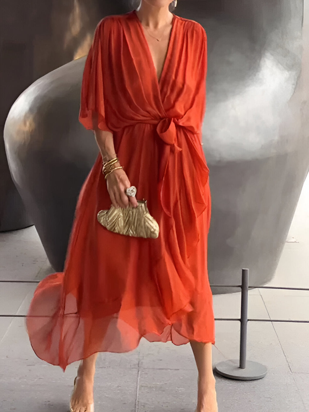 Margery | Elegant Chiffon Midi Dress