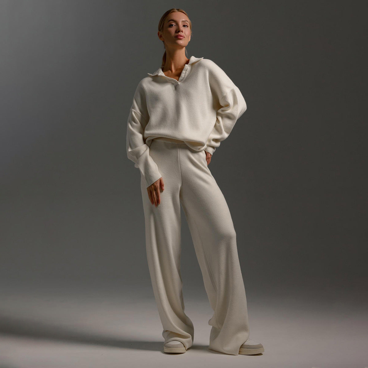 Hannah | Women’s Collared Two Piece Relaxed Fit Lounge Set