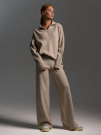 Hannah | Women’s Collared Two Piece Relaxed Fit Lounge Set