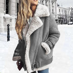 Isabelle | Women Winter Zip Up Warm Biker Jacket