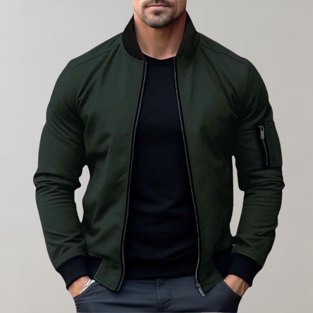 Stanley | Men's Slim Fit Zip-Up Bomber Jacket with Pockets