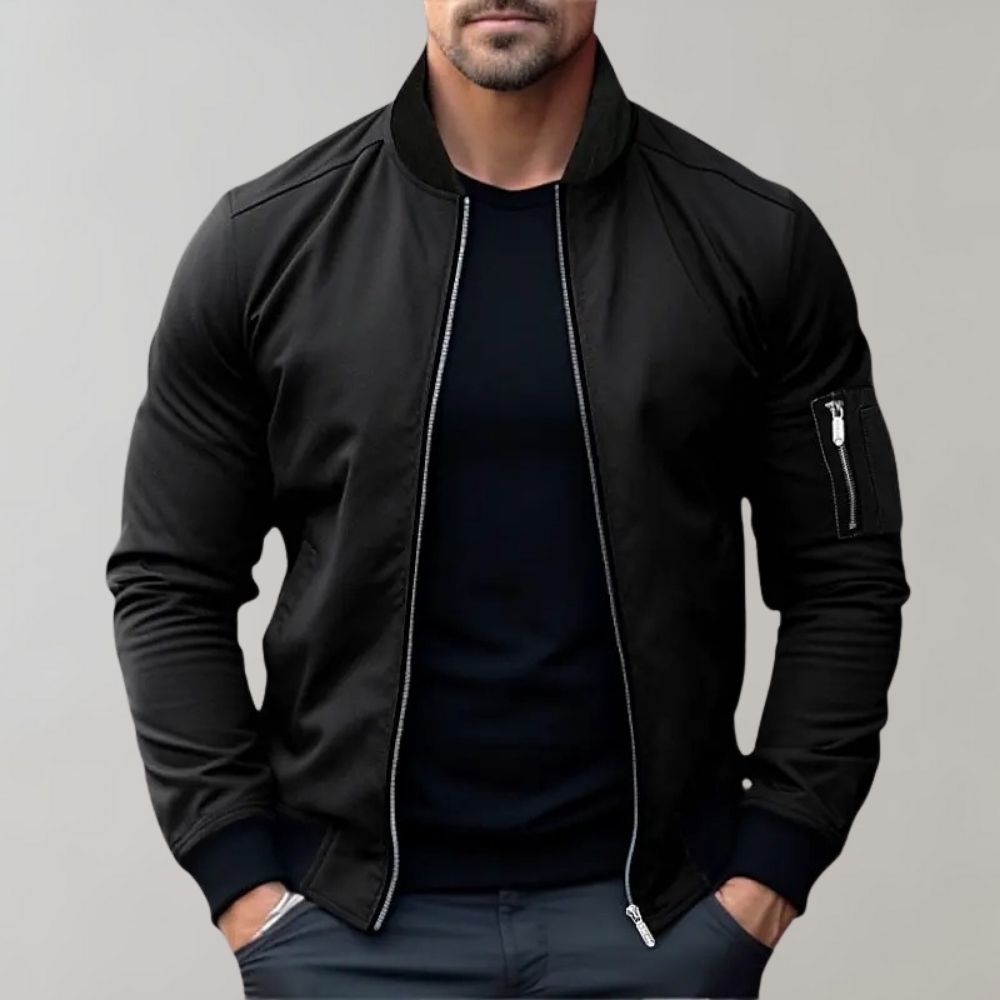 Stanley | Men's Slim Fit Zip-Up Bomber Jacket with Pockets