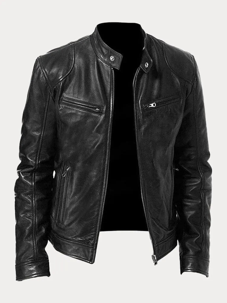 Elijah | Men’s Classic Zip-Up Moto Style Jacket