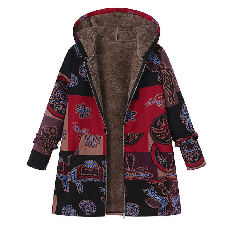 Casey | Women’s Winter Floral Coat with Hood
